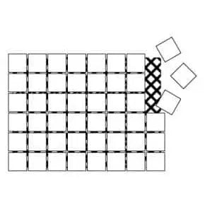 5x5cm / (2"x2") · Stärke 0,7 cm / (9/32")