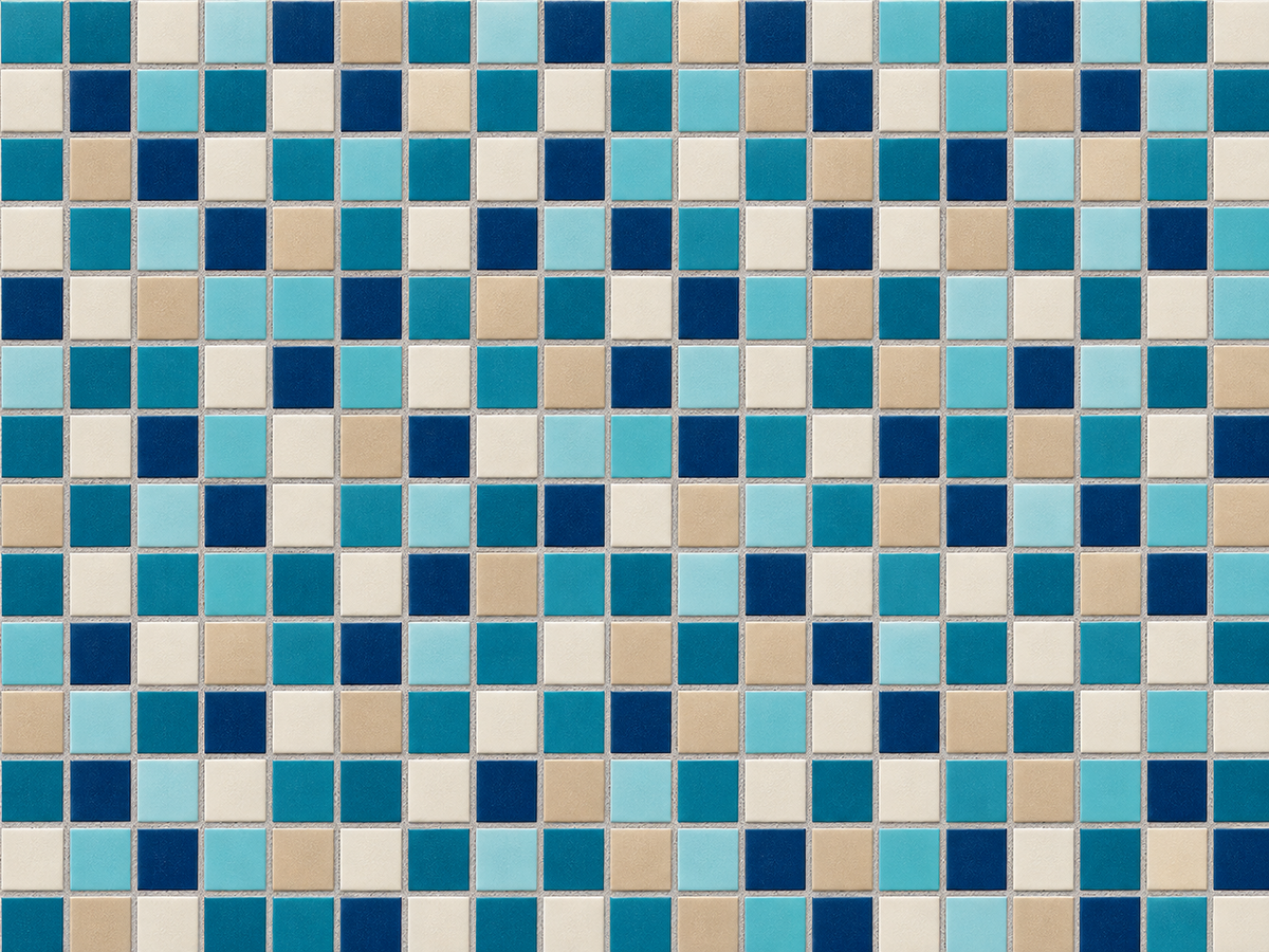 Appiani MyMix ceramic mosaic with a custom blend of solid-colour square tesserae